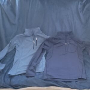Blue and Navy Quarter-Zip Pullovers